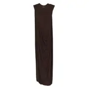 [Jean Paul Gaultier] Jean Paul Gaultier Draped Sleeveless Maxi Dress S BROWN