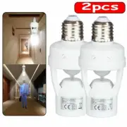 2 PCS Infrared PIR Motion Sensor E27 LED Light Lamp Bulb Holder Socket Switch