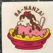 VINTAGE 80s TREND Scratch & Sniff BA-NANZA Banana Split Scent Stinky Sticker