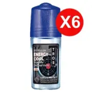 6X45ML TROS Deo Men Roll On Energy Cool Anti Sweat Odor Deodorant Antiperspirant