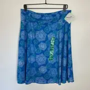 Tranquility By Colorado Clothing Skirt Womens XL Tidal Blue Geometric Flower NWT