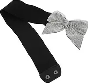 [Baluue] Rhinestone Bow Elastic Waist Belt for Women Wide Stretchy Cinch Dress Belt with Charming Bow Detail for Weddings and Special Events