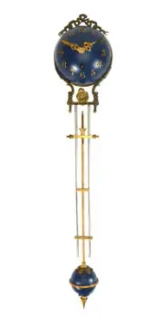 24" Blue 4" Ball 8 Day Swinger Movement Arm for Ansonia or French Swinging Clock