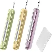 2 in 1 Needle Threader & Seam Ripper - 2025 Upgraded Retractable Sewing Tool for Hand Sewing, Knitting, Quilting - Compact Sewing Accessories for Elderly & Crafters (3 pcs)