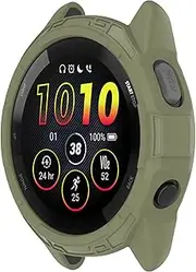 6-Pack Screen Protector Case Compatible with Garmin Forerunner 265, Full Coverage Soft Hollow TPU Case Protective Screen Cover Bumper Frame for Garmin Forerunner 265 Smartwatch (Green)