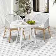 Livsip 3pcs Outdoor Dining Set with Cushion Outdoor Furniture Garden Patio Setting