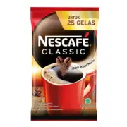 1 Sachet @50g (25 Glasses) NESCAFE Classic Instant Coffee Pure Robusta Coffee