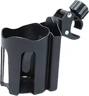 Stroller Cup Holder with Phone Holder - 360 Degree Rotating Cup Holder | Black Cup Organizer for Bicycles, Space Saving Bottle Holder for Stroller Juice Bottles