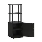 Turn-N-Tube Tall TV Entertainment Side Table 2-Tier Cabinet Blackwood/Black