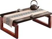 Foldable Solid Wood Coffee Table,Vintage Tea Table Low Table For Sitting On The Floor,Portable Folding Japanese Table Kotatsu Table Dining Table Altar Floor Table(27.6x17.7x11.8inches, Brwon legs)