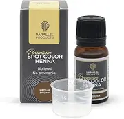 Parallel Products Spot Color Henna Kit - Henna Hair Dye - 3 grams - Tint for Professional Spot Coloring - With Mixing Dish - Covers Grey Hair - Root Touch Up (Medium Brown)
