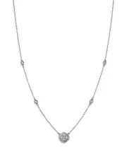 Bloomingdale's Fine Collection Diamond Halo Cluster Pendant Necklace in 14K White Gold, 0.5 ct. t. w.