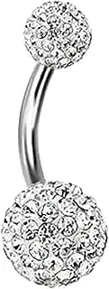 [FrEshn] Nose Ring Women Sexy Rhinestone Dangle Belly Button Chain Navel Piercing Ring Body Jewelry Waist Chain Button Puncture Jewelry Fake Nose Ring (Style : A9654-WH)