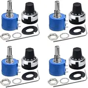 xioaue 4pcs 3590S-2-103L 10K Ohm Rotary Potentiometer 10-Turn Wire Wound Precision Multi Turn Wirewound Potentiometer