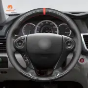 PU Leather Carbon Fiber Steering Wheel Wrap for Honda Accord 9 Pilot Ridgeline