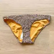 SEAFOLLY ANTHROPOLOGIE Women's Spirit Leopard Bikini Bottoms sz 10