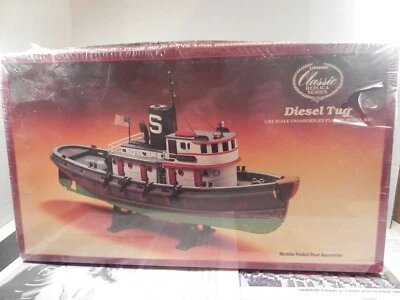 Diesel Tug Boat 1/82 Scale Plastic Model Kit #7221 NEW Lindberg Classic Replica