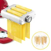 3-IN-1 Pasta Maker Attachment for KitchenAid Stand Mixers With Pasta Drying Rack