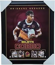 Selwyn Cobbo Brisbane Broncos Official NRL Player Print Framed
