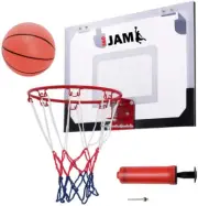 Door Mounted Kids Indoor Basketball Hoop Ring Backboard Kit with Ball & Pump