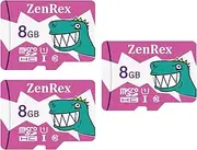 ZenRex 8GB Pack of 1, 3 Count Micro SDHC High Speed C10 U1 A1 Memory Card for Camera Tablet Smartphone with Adapter
