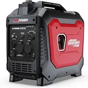 Genpower 3.5kW Peak 3kW Enclosed Inverter Generator, 2x15A, 12V, USB, Portable, Compact, Camping, Backup