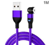 Centaurus 1m/2m 540 Degree Rotatable Magnetic QC3.0 Micro-USB Type-c Fast Charging Cable- 1m Purple