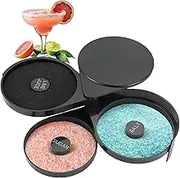 AMGSH 3-Tier Bar Glass Rimmer Bartender Tool with Sponge | Margarita Salt Rimmer Set,Salt Rimmer for Cocktails, 3-Tray Black Plastic Bar Accessories Bartending Supplies (1 Pack)