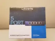 NEW Linksys 5 Port Business Gigabit Unmanaged Ethernet Switch 1000Mbps LGS105