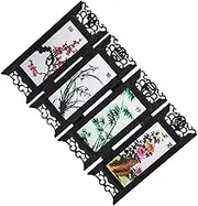 LIFKOME Mini Desktop Folding Screen Decorative Tabletop Divider for Photography Props Antique Style Material Screen Decor for Home Office Micro Scene Decoration