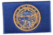 NEBRASKA STATE FLAG iron On Patch 3"