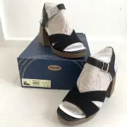 Dr Scholls Mariah Women’s 9 Sandals Block Heels Black Slingback Comfort NEW