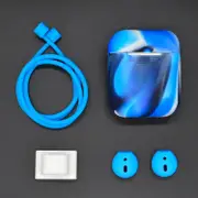 For AirPods 2nd Gen Case, 3in1 Silicone Protective Cover, Ear Clips & Anti-Lost Neck Rope, Blue