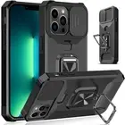 For Apple iPhone 13 Pro 6.1" Shockproof PC & TPU Kickstand Case with Card Holder