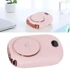 (Pink)Mini Electric Fan Portable USB Charging Neck Hanging Bladeless Fan For