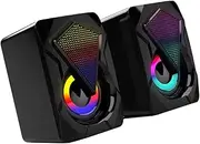 TEHAUX 1 Pair USB Computer Speaker Compact High Volume Music Speaker for Home Office Gaming Durable Wired Design with Stylish Finish Random Style