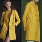 J. Crew Cherbourg Trench Coat NWT 4 Double Breasted Linen Blend Mustard Yellow