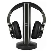 Wireless TV Headphones with 2.4G Digital RF Transmitter, Over-Ear Hi-Fi Wireless Headset with Rca/3.5mm/Optical Port, for Watching TV at Home