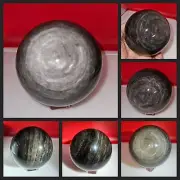 Natural Silver Obsidian Sphere Quartz Crystal Ball Healing 2+LB