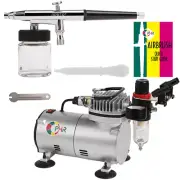 OPHIR 110V,220V Airbrushing Dual Action Gravity Paint Airbrush Compressor Kit