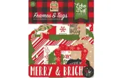 1 Pack of Echo Park Paper MY FAVORITE CHRISTMAS Frames & Tags Ephemera Pieces