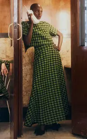 [Leo Lin] Indie Houndstooth Tweed Top