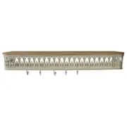 Willow & Silk Books/Keys Organiser/Storage Wall Shelf 80cm w/Removeable Hooks