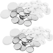 jojofuny DIY Badge Making Supplies 200 Round Tinplate Blanks with Plastic Back for Events Parties Team Building