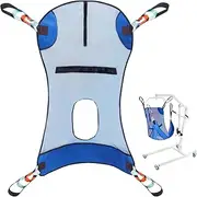 VEVOR Full Body Patient Lift Sling with Commode Opening, Patient Lift Medical Sling for Safe Bathing & Toileting, Polyester Patient Aid Commode Sling for Elderly, Bariatric Disabled Bedridden, 400LBS