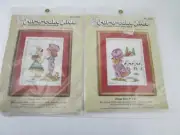 Lot of 2 Vtg Pat-A-Cake Kids Counted Cross Stitch Kit NEW Bake a Cake Baa Baa