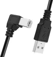 Tunghey Right Angle USB 2.0 Cable A Male to B Male, Left to Right Angle Type A to B Scanner Cable for Printers (2m)