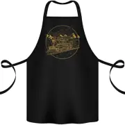 Gold Locomotive Steam Engine Train Spotter Cotton Apron 100% Organic