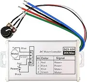 DC 9V-60V/20A PWM Reversible Motor Speed Controller Module Voltage Regulator Temperature Dimmer for Electric Furnace Water Heater LED Light Accessory