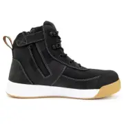 Dune Low Cut Zip Side Lace Up Safety Boot Black Size 6